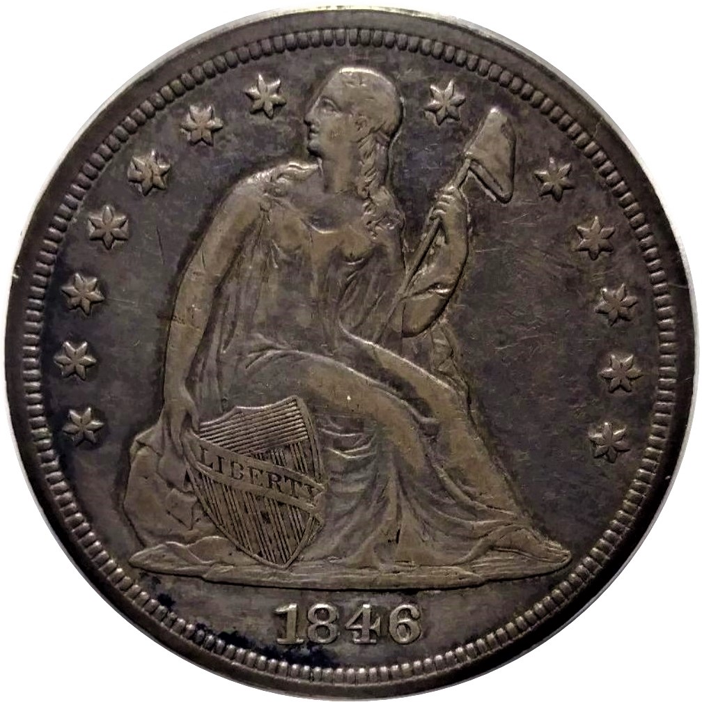 1846-Liberty-Seated-Dollar-Variety-Oc-1-Rarity1-2,300-Estimated-Survivors
